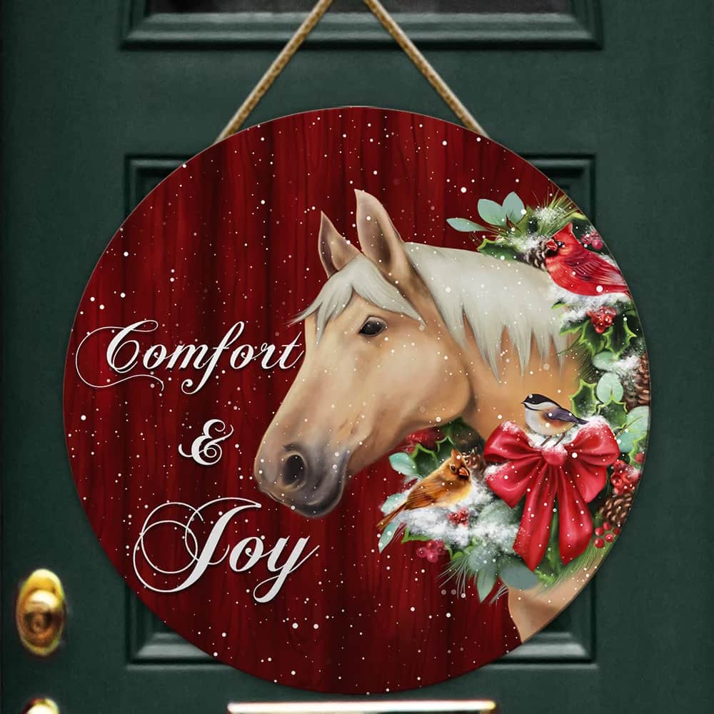Horse Door Sign Comfort and Joy Horse