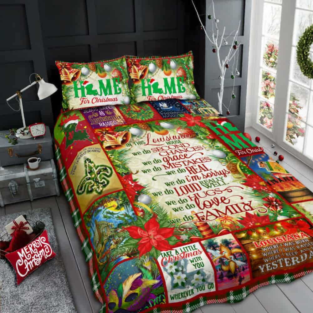 In This Louisiana House, Christmas Quilt Bedding Set Geembi™