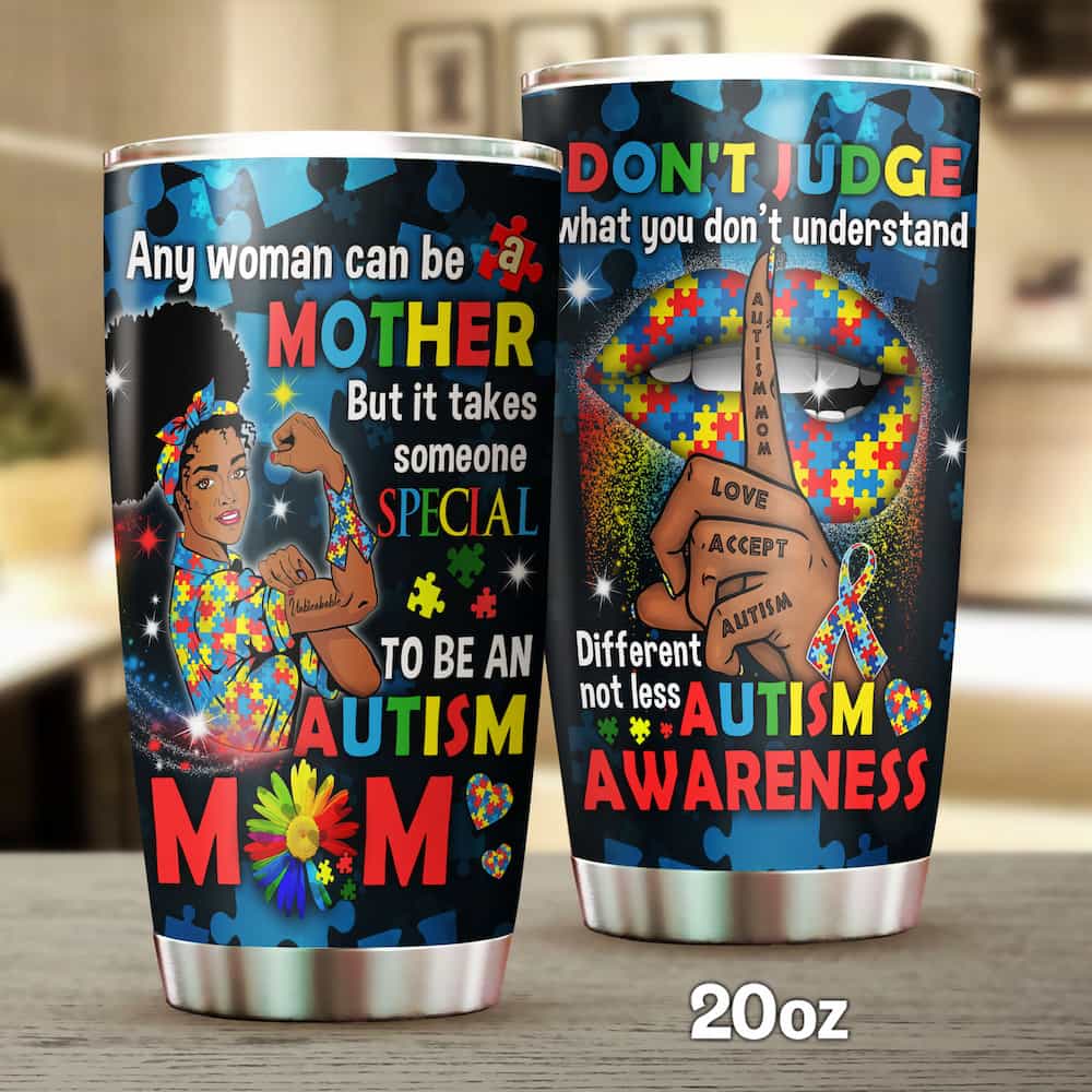 It Take Someone Special To Be An Autism Mom Black Woman Tumbler - Christmas tumbler cups