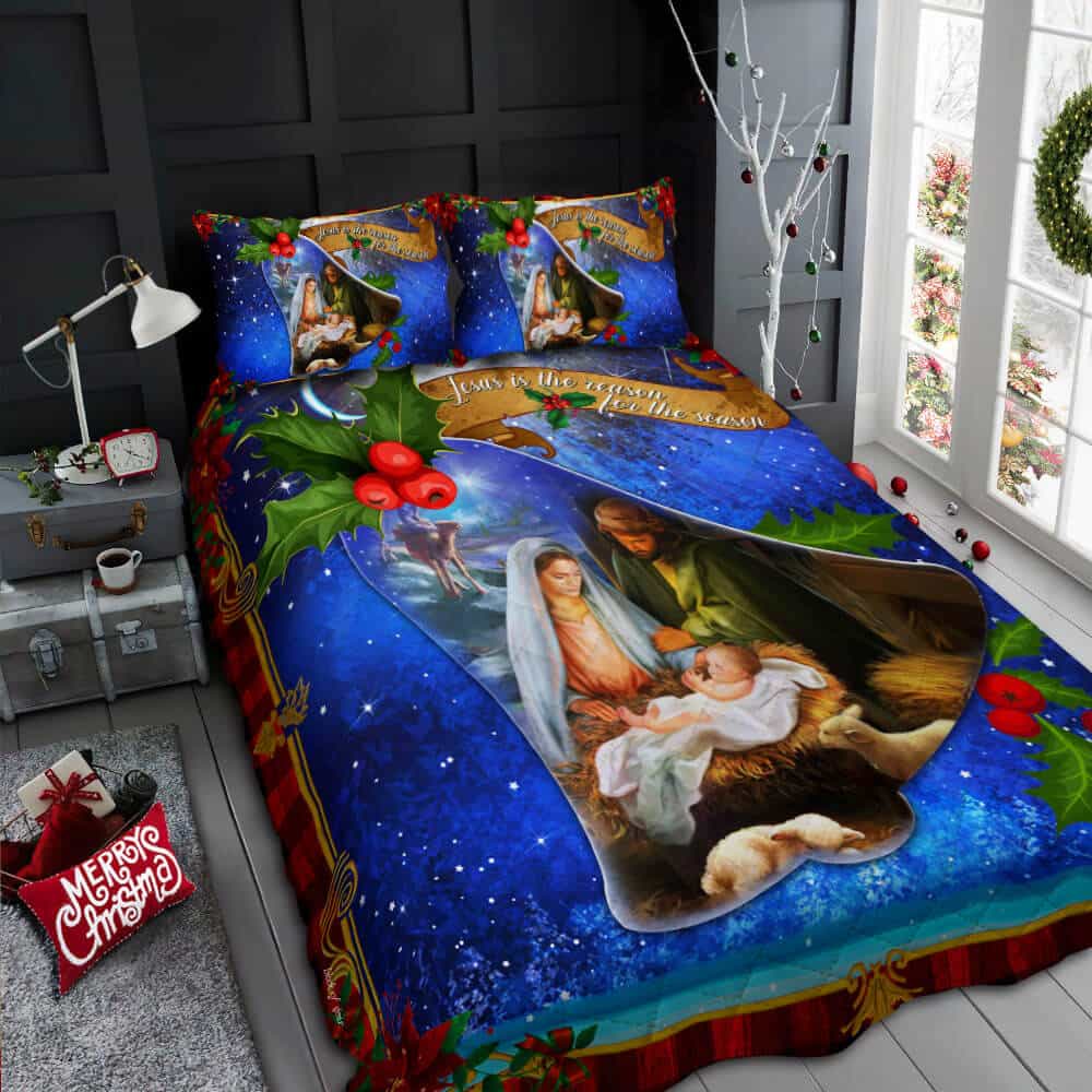 Jesus Is The Reason For The Season Quilt Bedding Set Geembi™