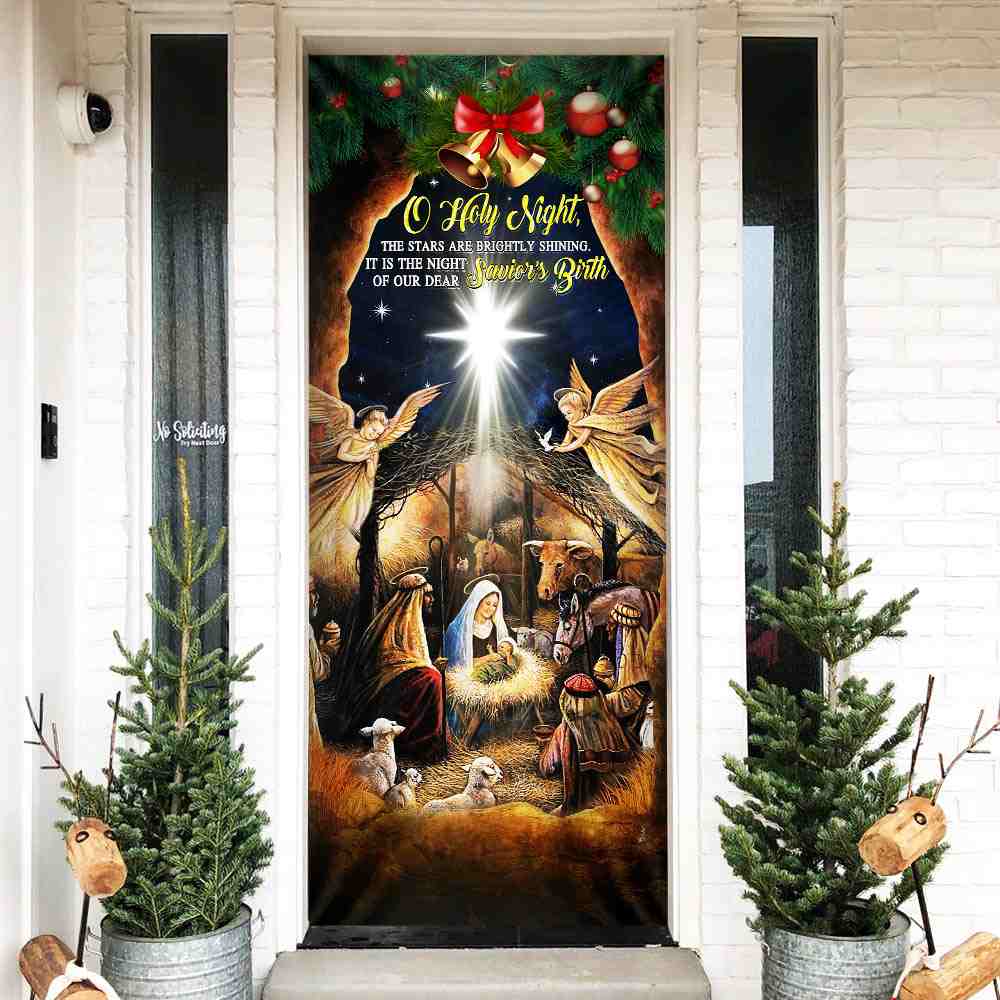 Jesus is Born Christmas Door Cover