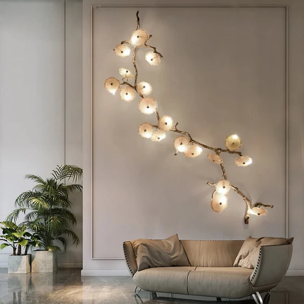 Luxury Flower Branch Copper Wall lamp