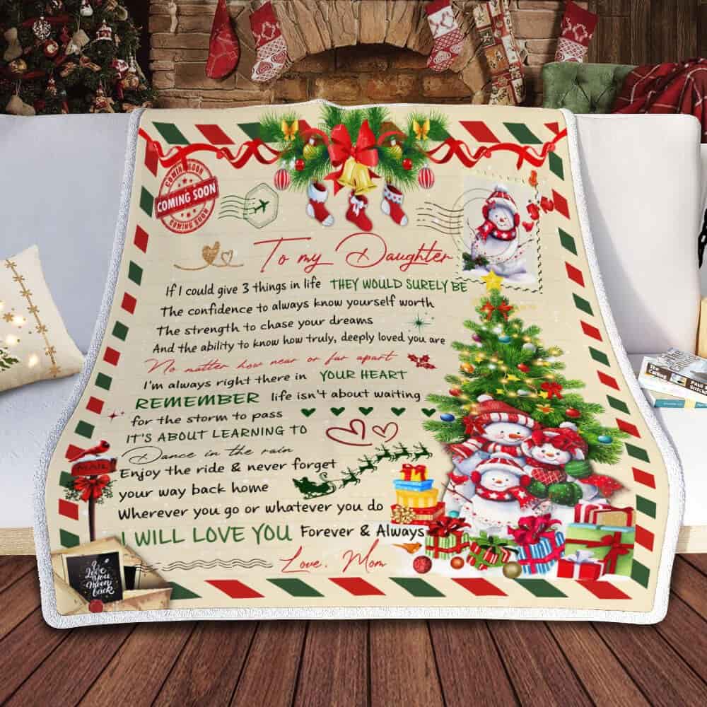 Mom To Daughter Christmas Sofa Throw Blanket