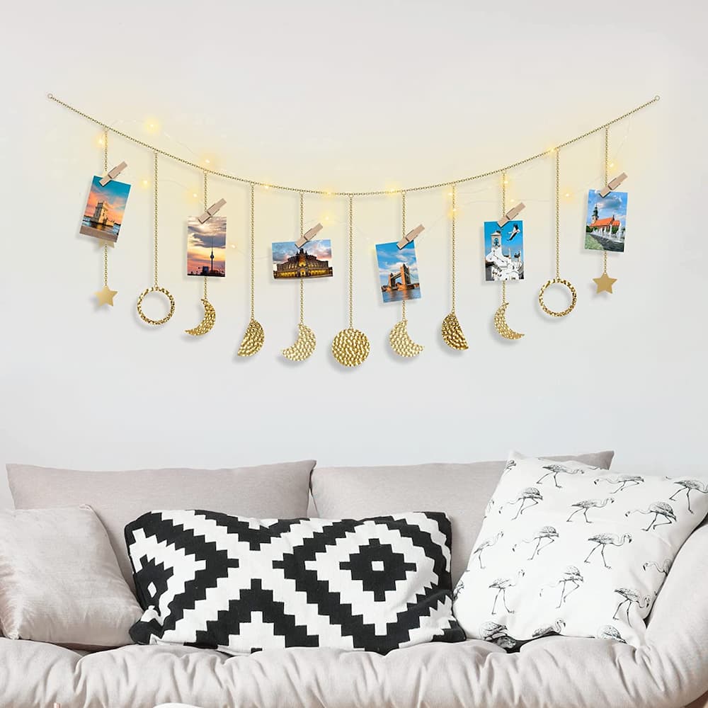 Moon Phase Hanging Decor With LED Strip 