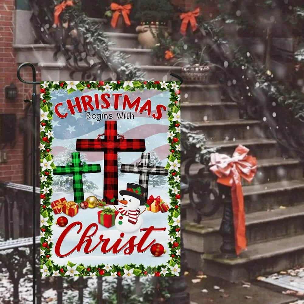 Christmas Begins with Christ FlagFlag