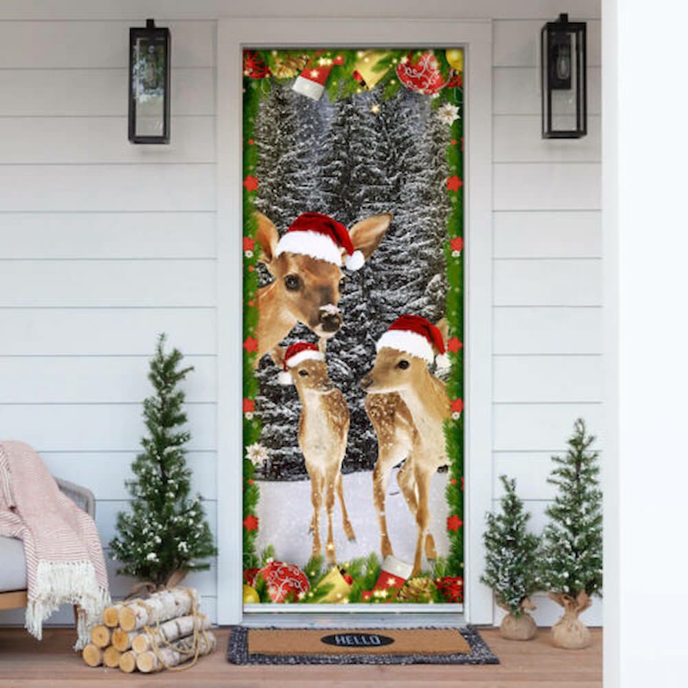 Oh Deer Christmas Door Cover