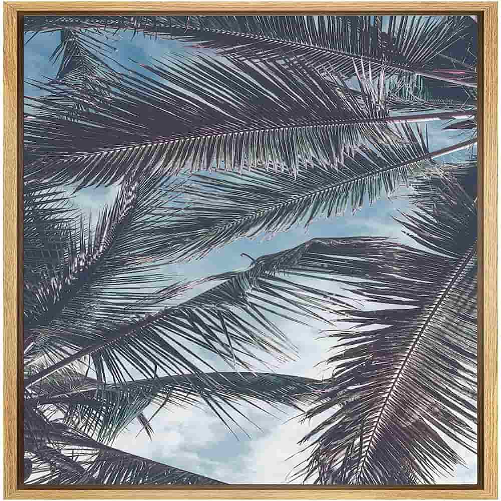 Palm Trees Against Cloudy Sky Ocean