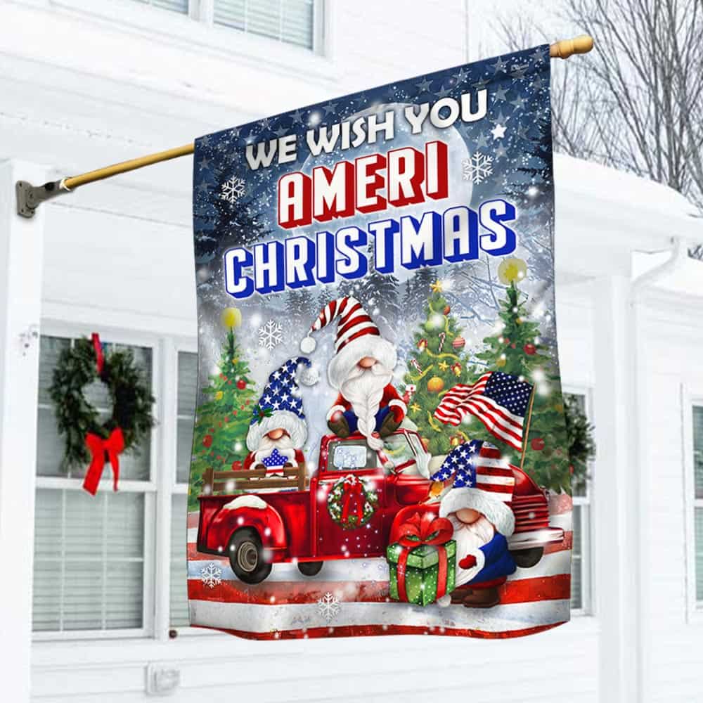 Patriotic Gnomes Flag We Wish You Ameri Christmas