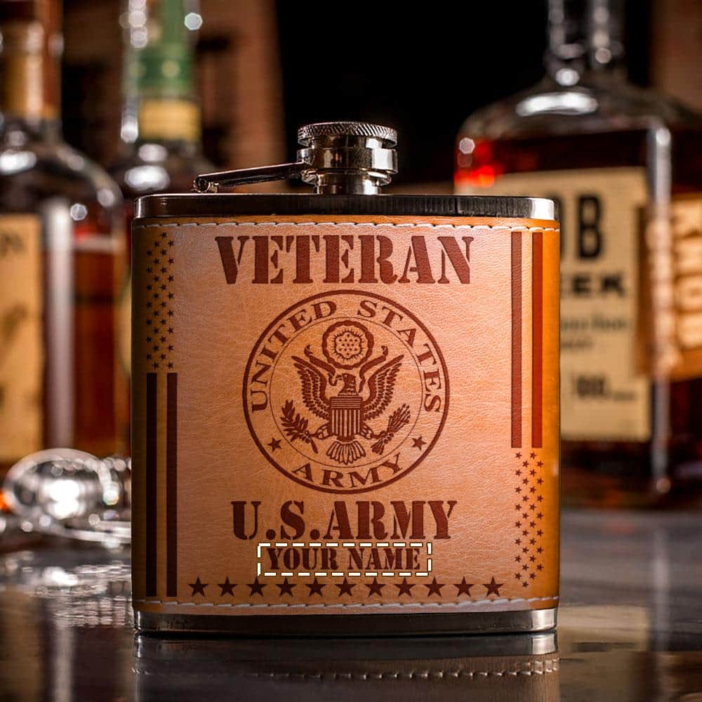 Personalized Stainless Steel Flask For US Army