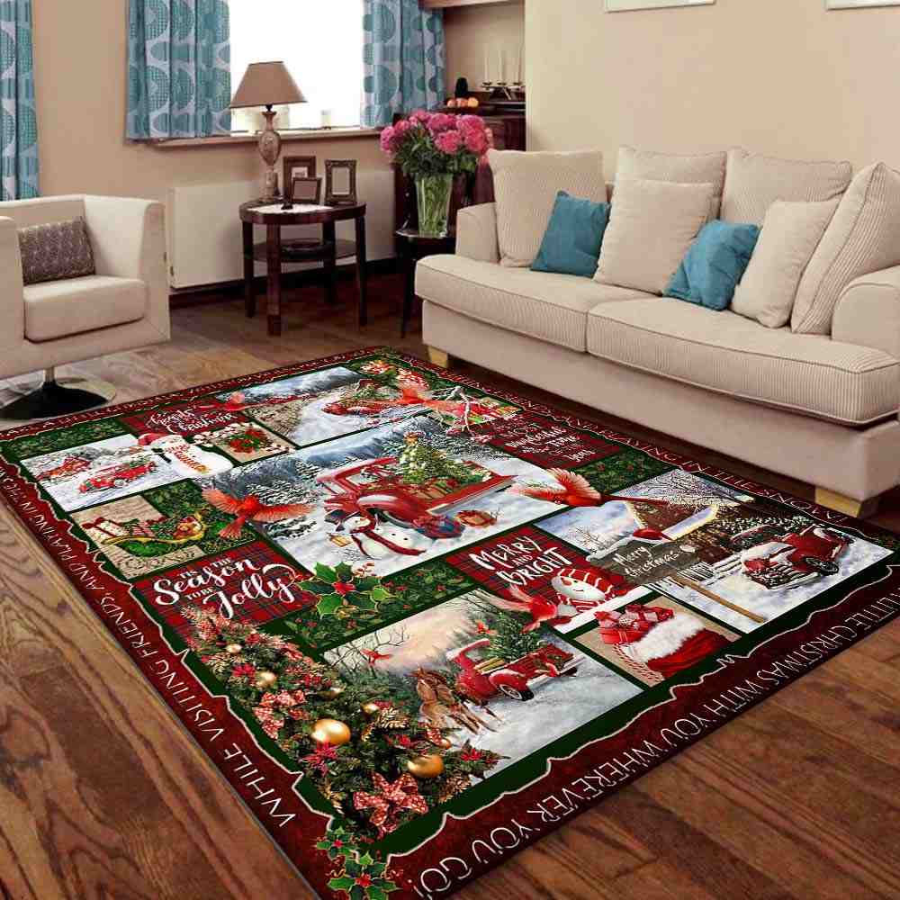 Red Truck Christmas Rug