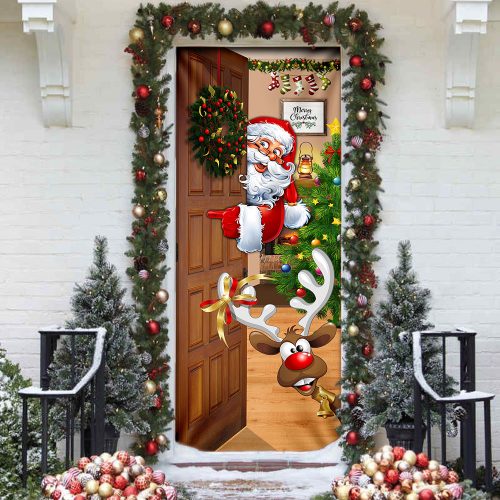 Santa Claus. Christmas Is Coming Door Cover - Santa Claus Christmas Door cover