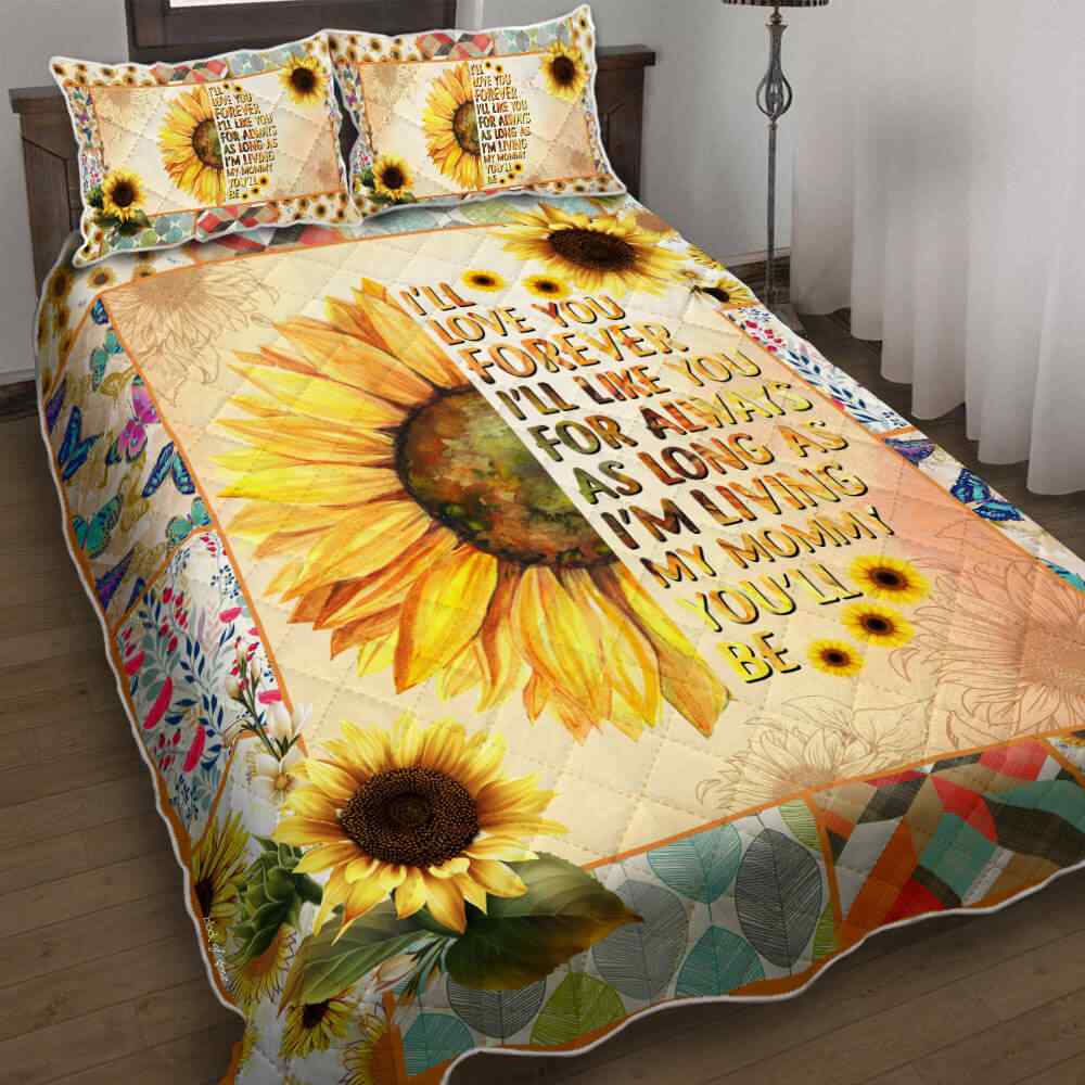 Sunflower. I Love You, Mom Quilt Bedding Set