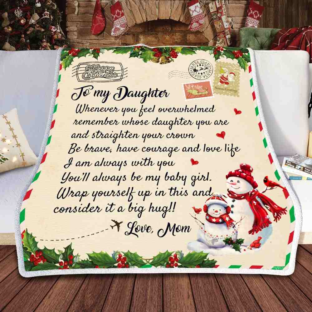 To Daughter Love Mom Xmas Letter Sofa Throw