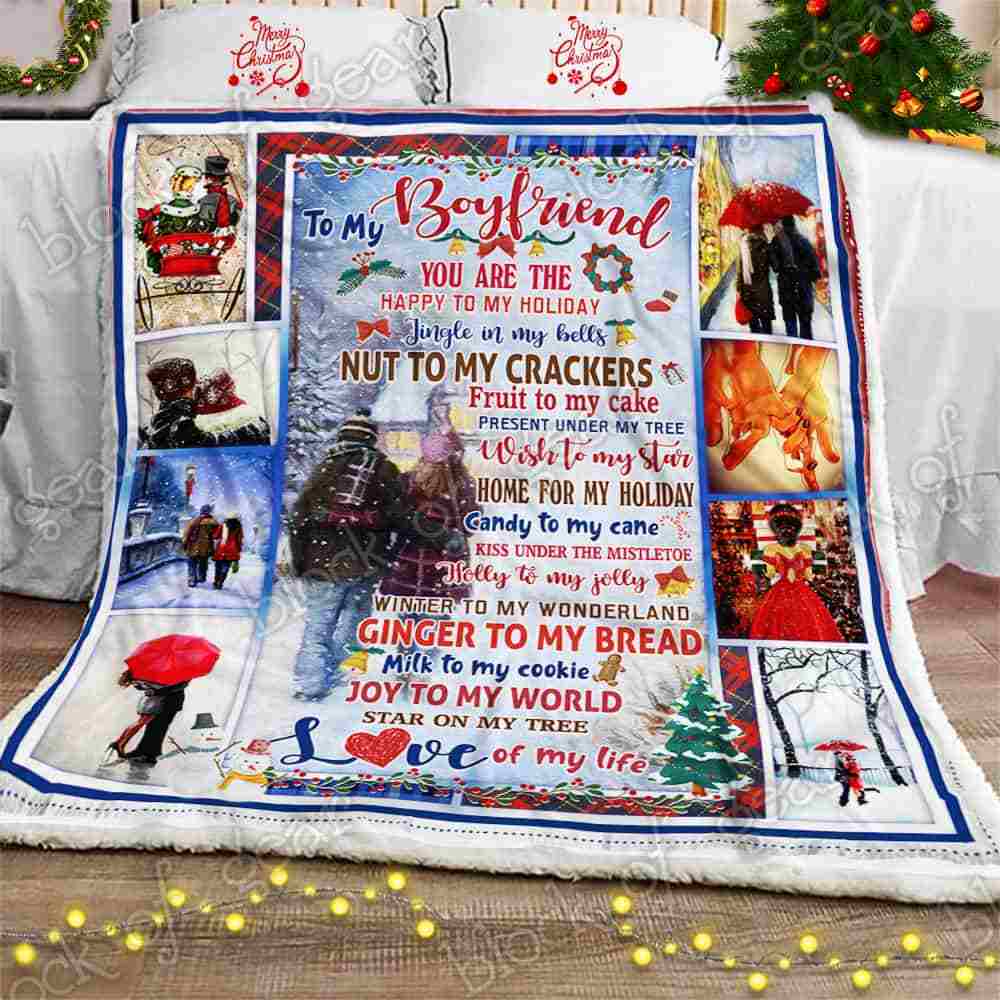 To My Boyfriend Love Of My Life Christmas Sofa Throw Blanket