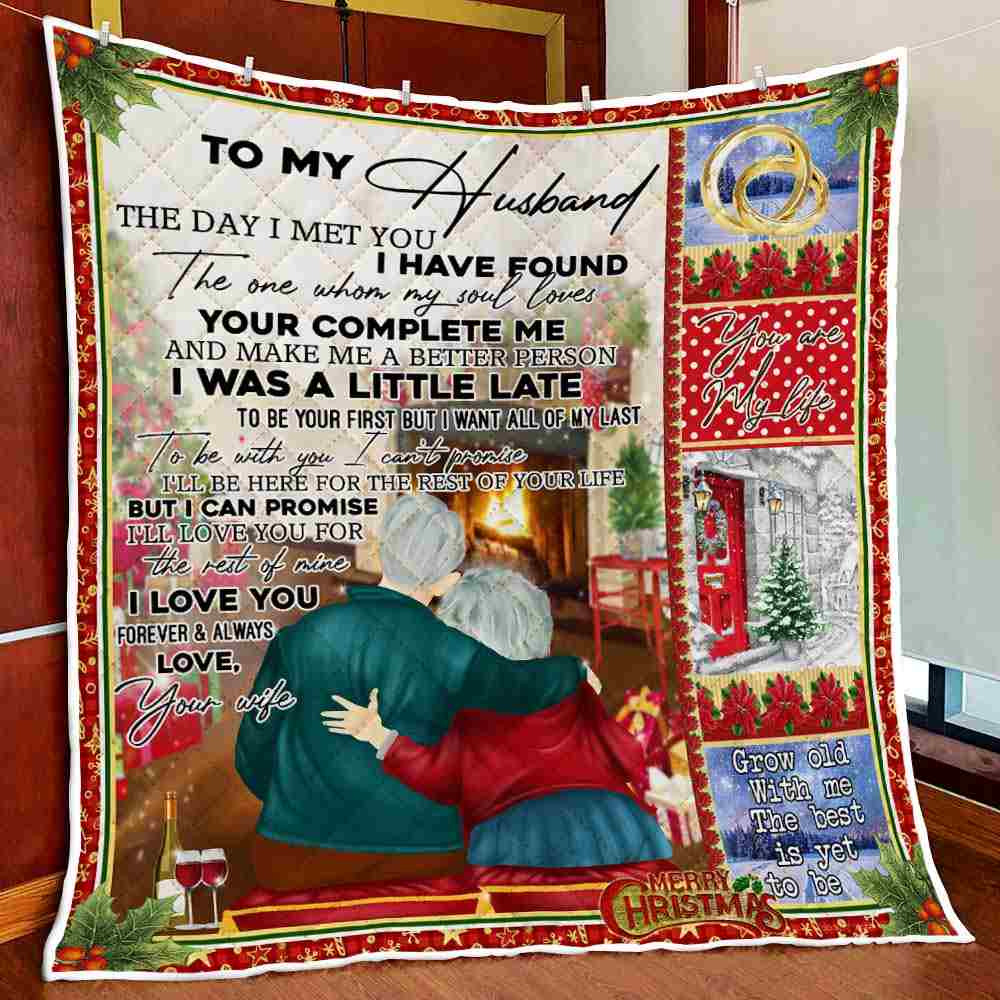 To My Husband Quilt Blanket