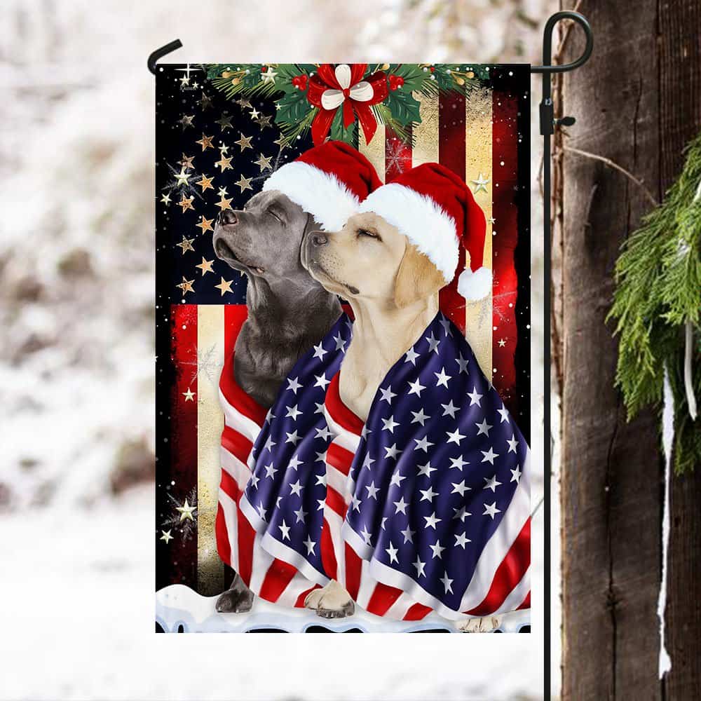 retriever dog christmas american flag