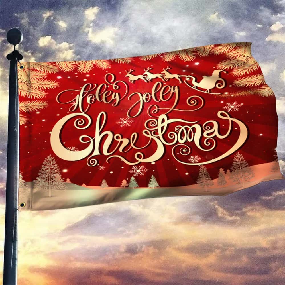Holly Jolly Christmas Grommet Flag