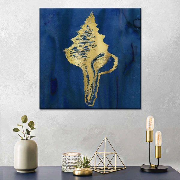 Navy Blue and Gold Wall Decor