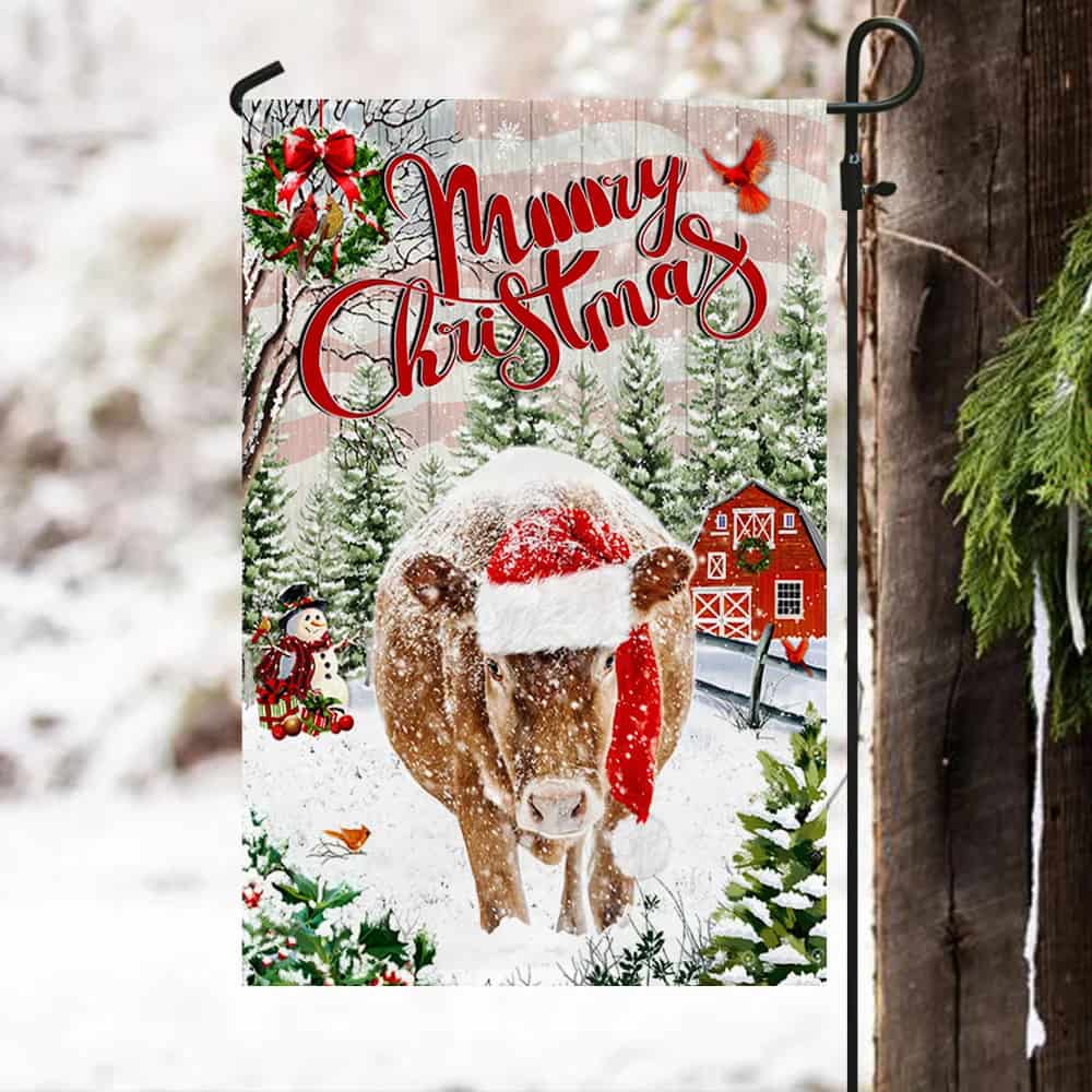 Cattle Cow Christmas Flag