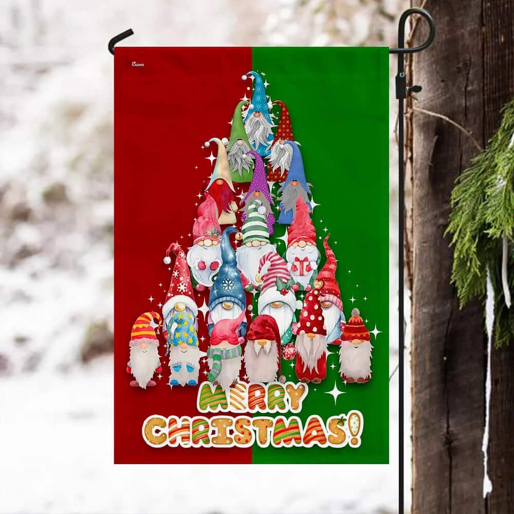 Christmas Gnome Tree Flag