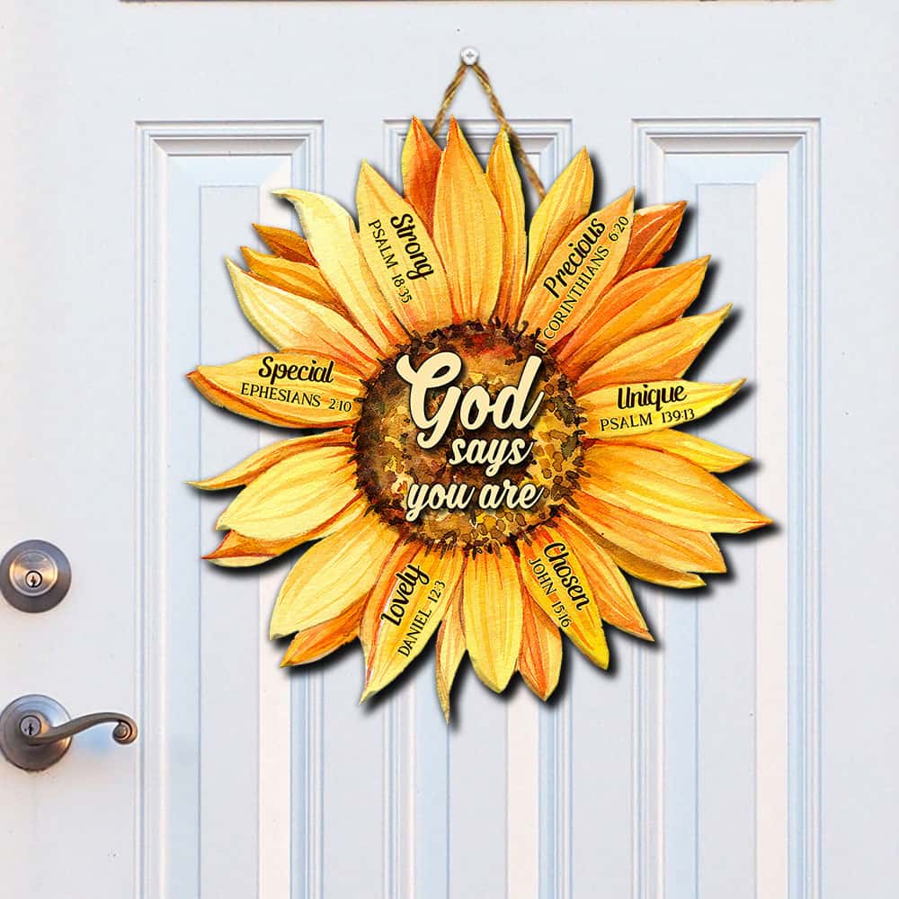 sunflower wooden sign for door