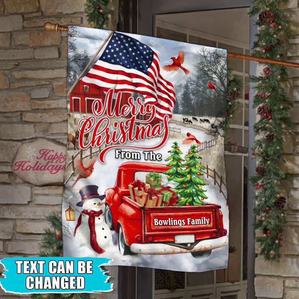 Personalized Christmas Family Flag