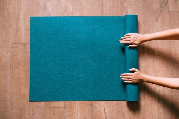 blue green yoga mat