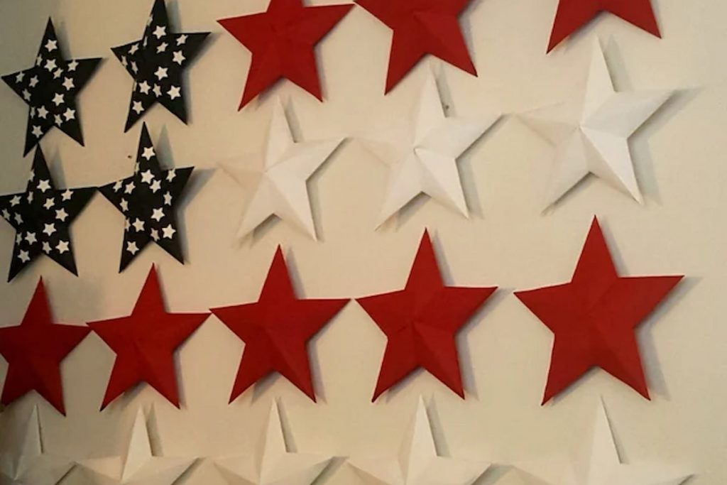 3d canvas stars on wall