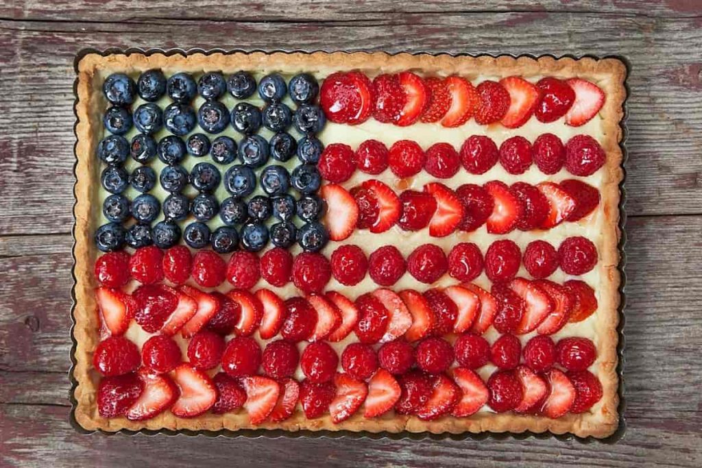 American Flag Tart with Fresh Berries and Pastry Cream