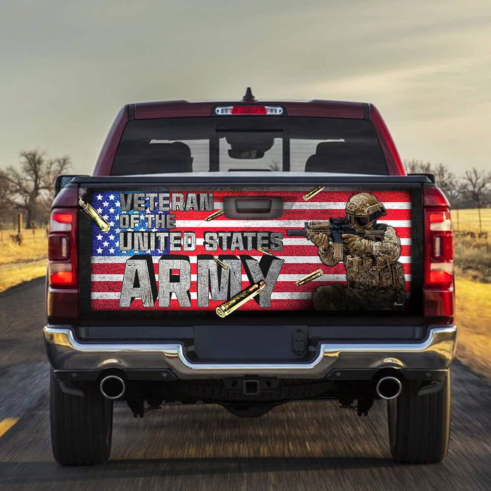American Veteran Truck Tailgate Decal Sticker Wrap Warriors
