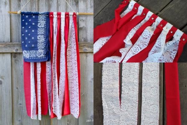 Bandana And Lace American Flag