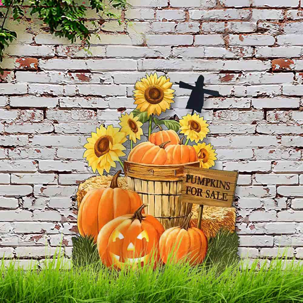Fall Pumpkins Garden Metal Sign