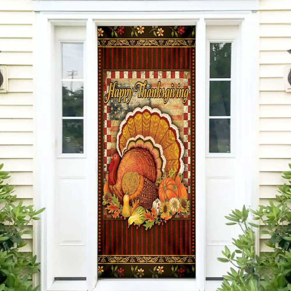 Happy Thanksgiving Turkey Door Cover