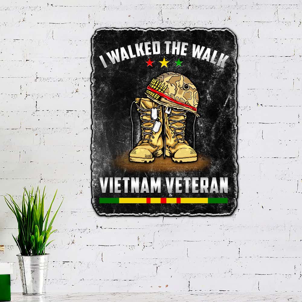 I Walked The Walk Vietnam Veteran Hanging Metal Sign Flagwix™ happy veterans day thank you