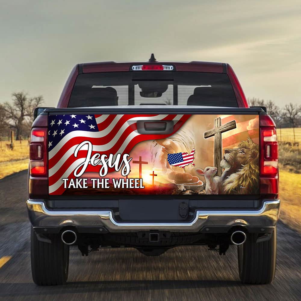 Jesus Take The Wheel Truck Tailgate Decal Sticker Wrap
