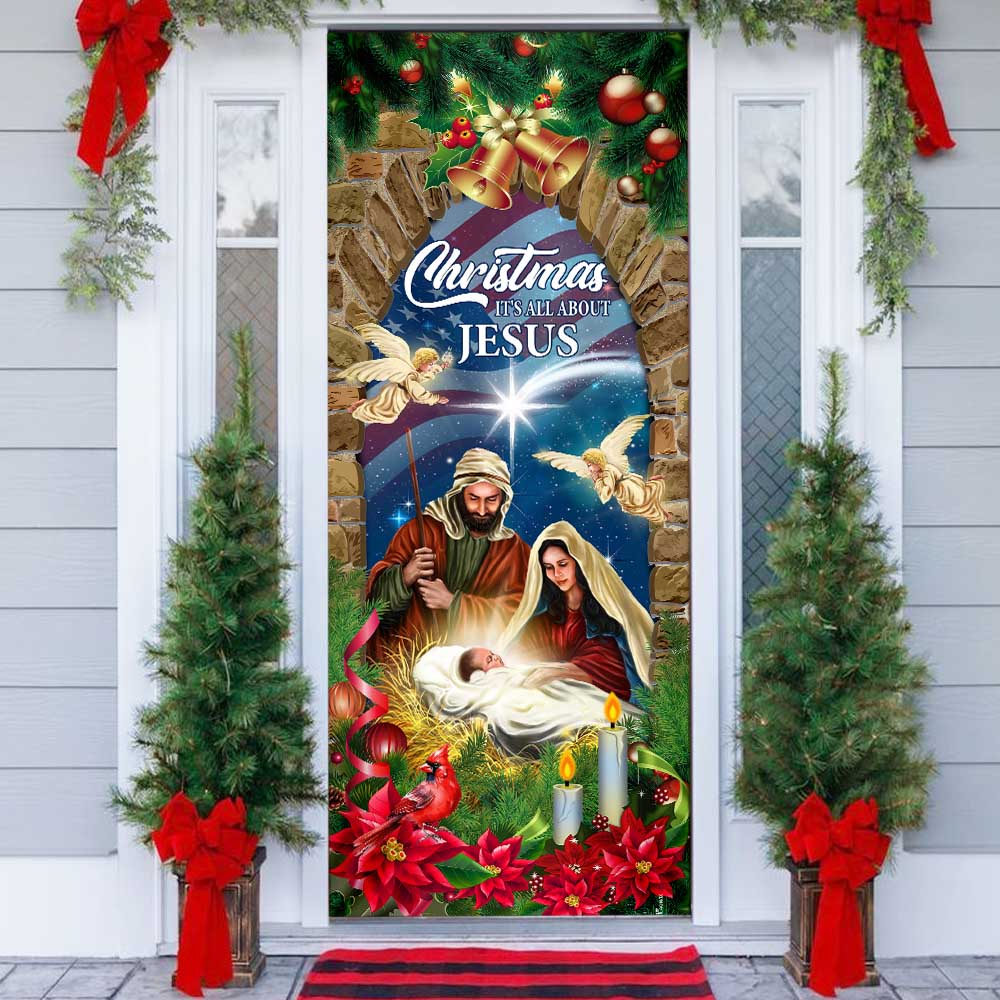 Nativity of Jesus Christmas Door Cover Christmas It’s All About Jesus