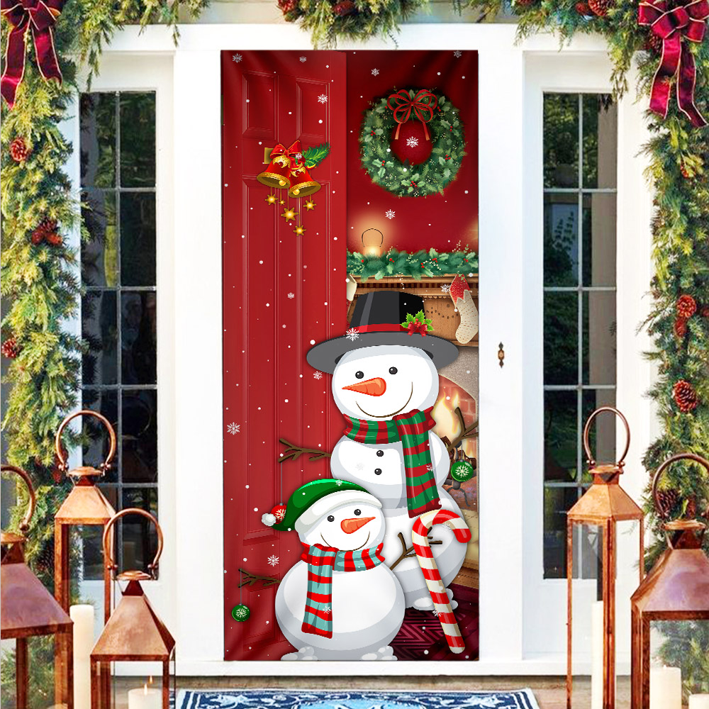 Snowman Christmas Is Coming Door Cover