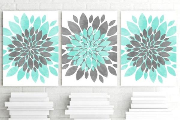 Turquoise Flower Wall Decor