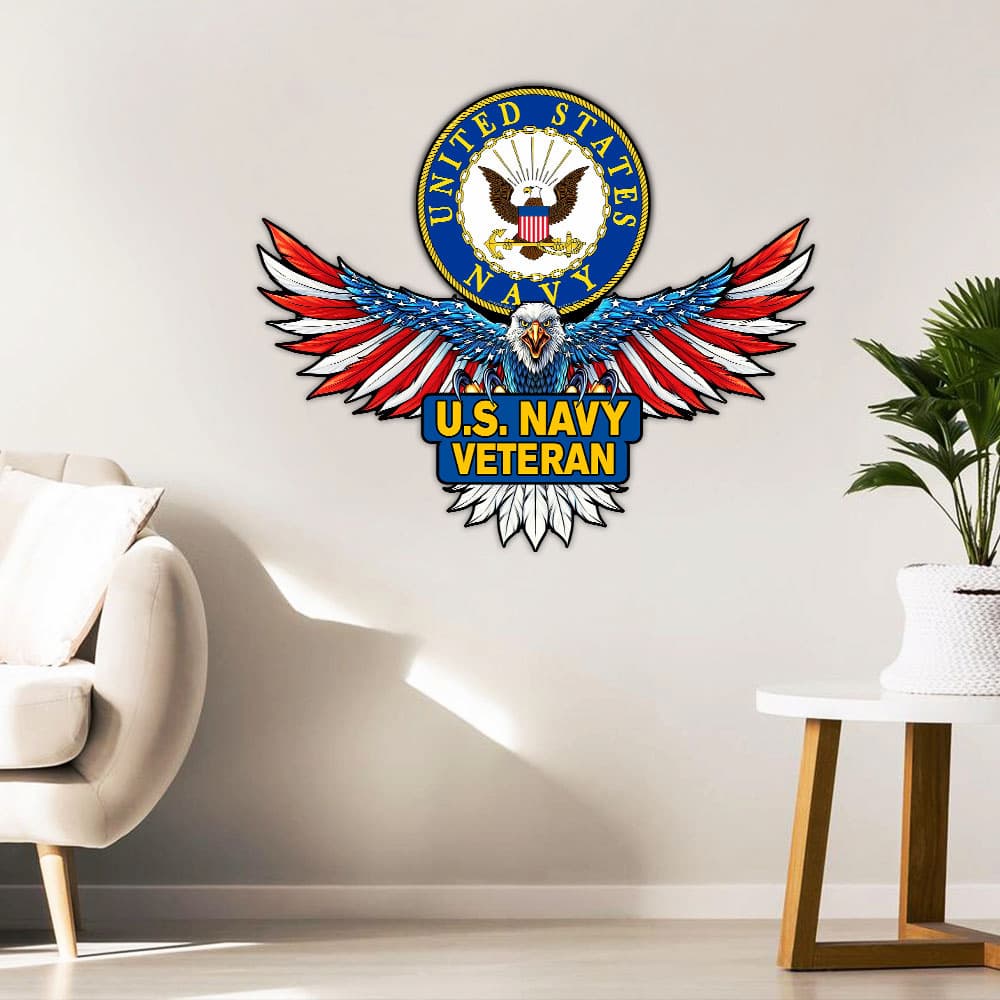 U.S. Navy Veteran Hanging Metal Sign Patriotic Eagle Flagwix™ veterans day poster