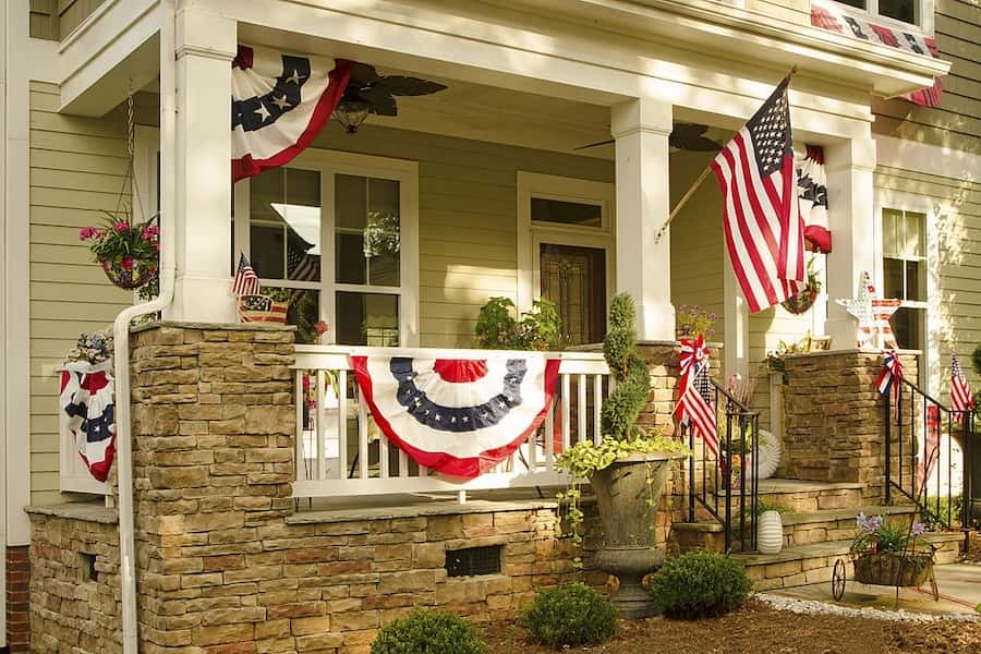 american bunting hang on porch