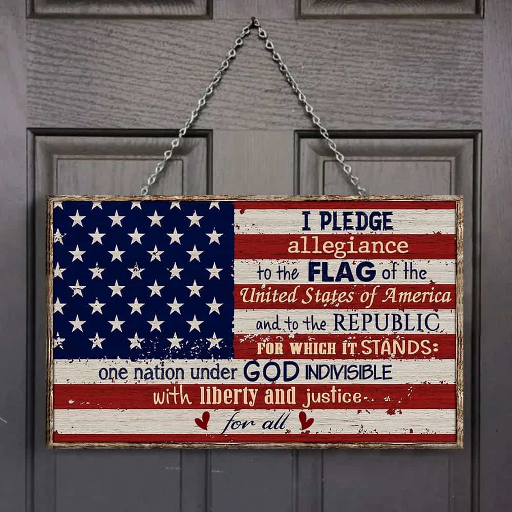 America Rectangle Wooden Sign