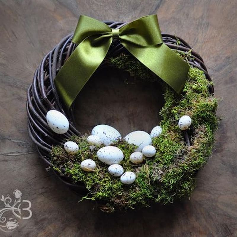 eggs and moss wreath