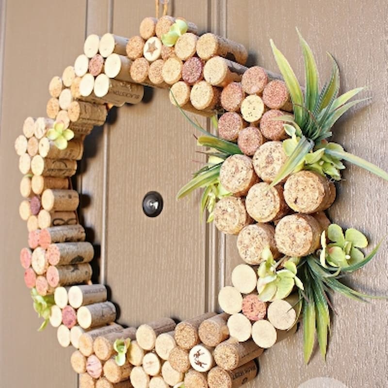 diy upcycled wreaths from cork