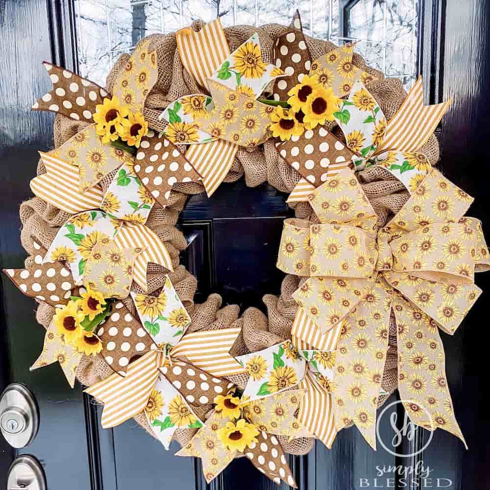 Sunflower Burlap Wreath