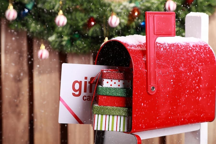 christmas red mailbox decor