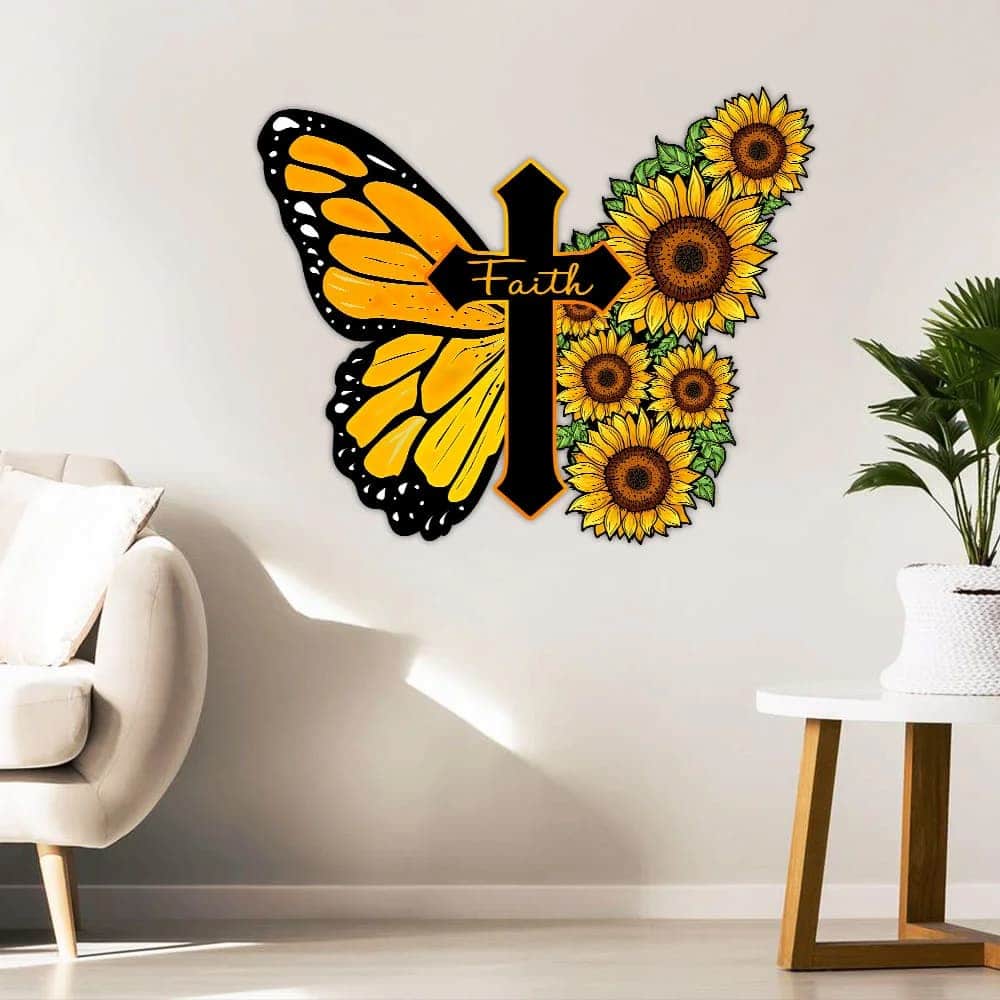 Butterfly Hanging Metal Sign