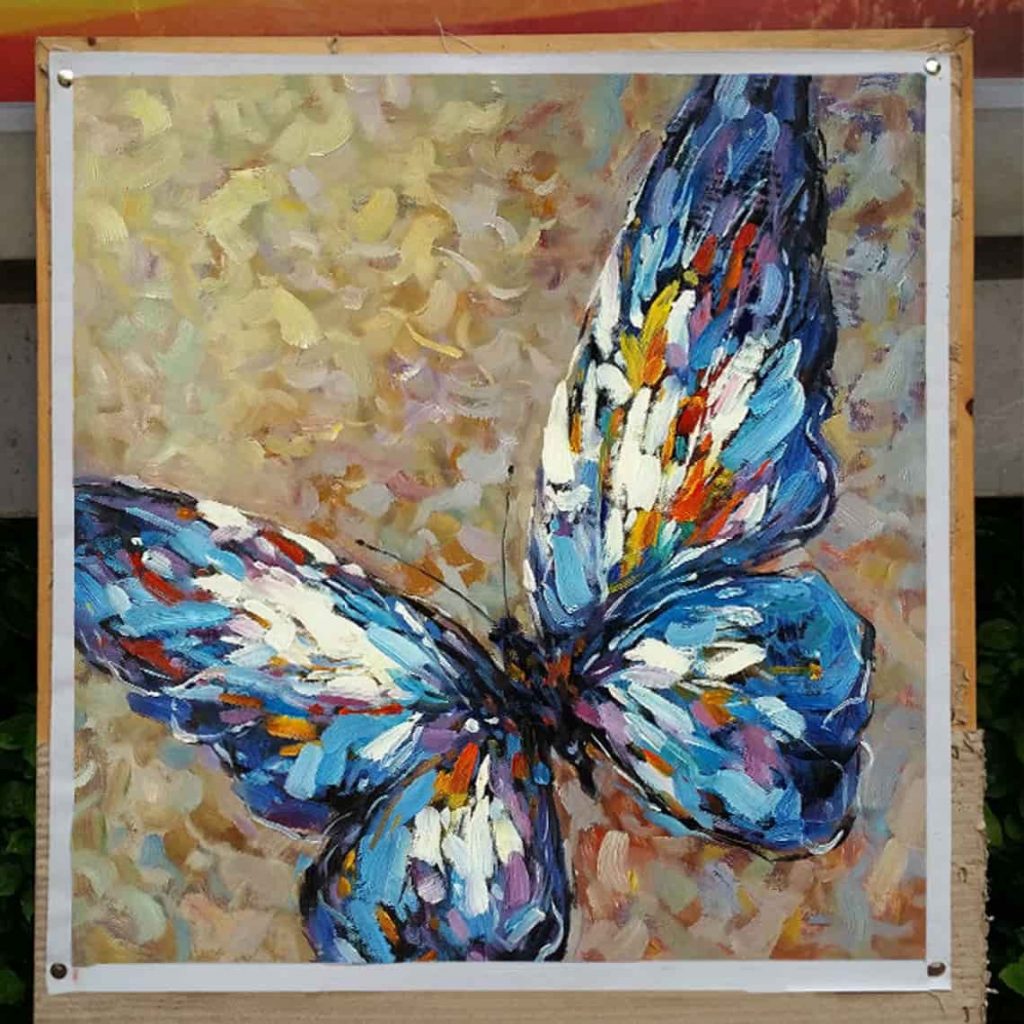 Hand Painted Butterfly Oil Painting On Canvas