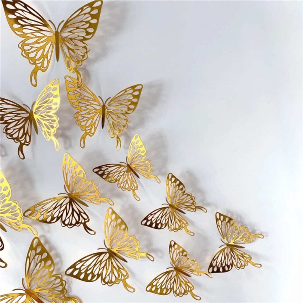 gold butterfly wall decor