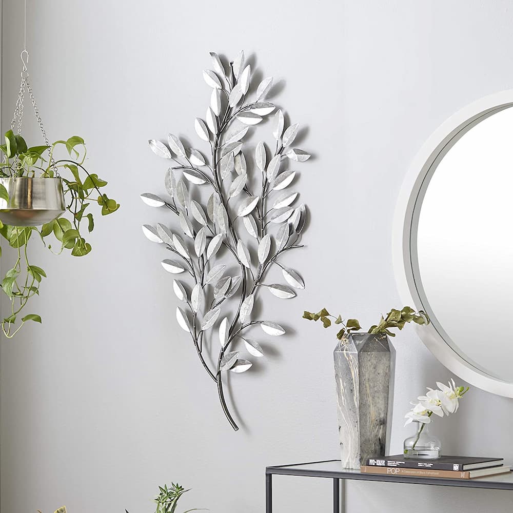 silver leaf wall decor