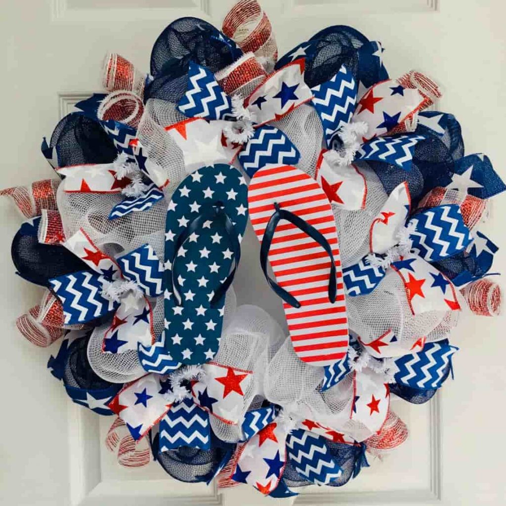 patriotic flip flop wreath